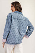 Load image into Gallery viewer, ee:some Quilted Diamond Stitched Jacket in Denim
