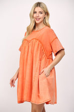Load image into Gallery viewer, FATE Mixed Media Babydoll Dress in Orange
