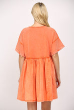 Load image into Gallery viewer, FATE Mixed Media Babydoll Dress in Orange
