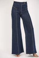 FATE High Waisted Wide Leg Jeans in Dark Denim