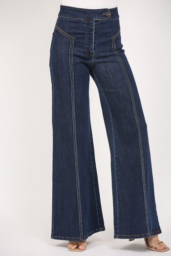 FATE High Waisted Wide Leg Jeans in Dark Denim