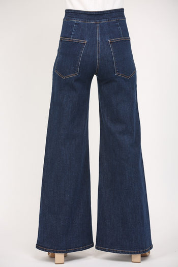 FATE High Waisted Wide Leg Jeans in Dark Denim
