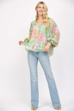 Load image into Gallery viewer, FATE Mixed Print Patchwork Top in Green/Yellow Multi
