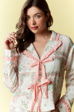 Load image into Gallery viewer, RARERAW Floral Patchwork Pattern Pajama Set in Coral/Pink
