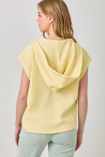 Load image into Gallery viewer, Mystree Notched V-neck Oversized Hoodie Top in Lemon
