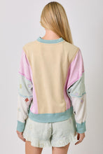 Load image into Gallery viewer, Mystree Mixed Media Color Blocked Jacket in Oatmeal Mix
