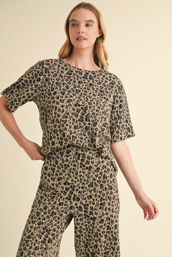 Jodifl Textured Leopard Print Top in Animal
