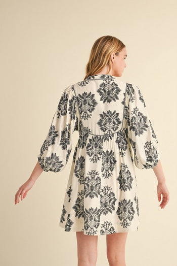 Jodifl Floral Print Mini Dress in Black