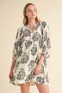 Jodifl Floral Print Mini Dress in Black