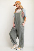 Easel Jumpsuit with Barrell Legs in Faded Olive
