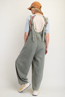Easel Jumpsuit with Barrell Legs in Faded Olive