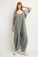 Easel Jumpsuit with Barrell Legs in Faded Olive