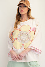 Load image into Gallery viewer, Easel OVERSIZED Mixed Flower Patched Front Top in Natural
