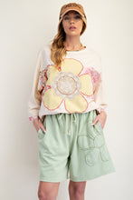 Load image into Gallery viewer, Easel OVERSIZED Mixed Flower Patched Front Top in Natural
