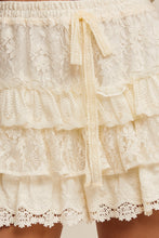 Load image into Gallery viewer, Listicle Lace Tiered Shorts With Ruffle Details in Cream
