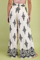 GiGio Two Toned Mixed Print Pants in Cream Mix
