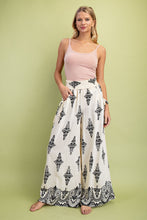 Load image into Gallery viewer, GiGio Two Toned Mixed Print Pants in Cream Mix
