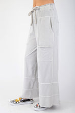 Load image into Gallery viewer, Easel Mineral Washed Terry Knit Pants in Light Grey
