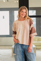 TRENDiLiTY Mix n Match Top with Flower Patch in Latte Mix