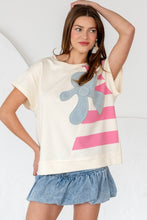Load image into Gallery viewer, TRENDiLiTY Mix n Match Stripe and Flower Patch Top in Ivory Mix
