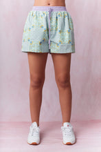 Load image into Gallery viewer, Peach Love Multi Floral Block Printed Cotton Poplin Shorts in Sage/Purple/Multi
