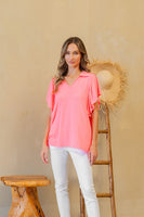 Sew in Love Solid Color Top in Neon Pink