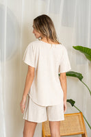 Sew in Love Ribbed Lounge Set in Oatmeal