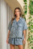 Sew in Love Top and Shorts Set in Denim