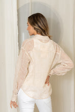 Load image into Gallery viewer, Sew in Love Sheer Textured Floral Print Top in Light Taupe
