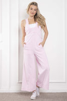 BlueVelvet Solid Color Knit Jumpsuit in Pink