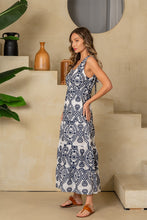Load image into Gallery viewer, Sew in Love Floral Embroidered Maxi Dress in Navy
