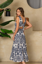 Load image into Gallery viewer, Sew in Love Floral Embroidered Maxi Dress in Navy
