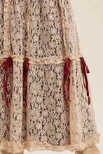 Load image into Gallery viewer, Listicle Lace Midi Skirt with Bow Details in Natural
