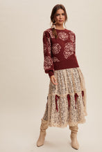 Load image into Gallery viewer, Listicle Lace Midi Skirt with Bow Details in Natural
