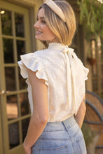 Load image into Gallery viewer, VOY Textured Floral Lace Top in Cream
