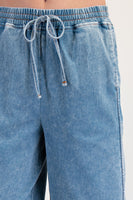 Easel Denim Mineral Washed Pants in Light Denim