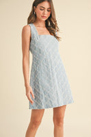 Klesis Textured Denim Mini Dress in Light Denim