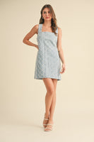 Klesis Textured Denim Mini Dress in Light Denim