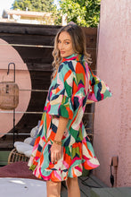 Load image into Gallery viewer, Sew in Love Bold and Vibrant Abstract Print Mini Dress in Multi
