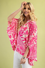Load image into Gallery viewer, GiGio Silky Printed OVERSIZED Top in Pink
