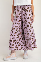 Load image into Gallery viewer, Easel Leopard Print Mineral Washed Terry Knit Pants in Mauve
