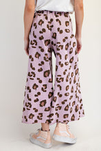 Load image into Gallery viewer, Easel Leopard Print Mineral Washed Terry Knit Pants in Mauve
