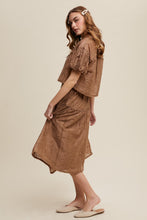 Load image into Gallery viewer, Listicle Eyelet Lace Top and Skirt Set in Mocha

