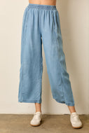 Polagram Solid Color Lyocell Pants in Denim