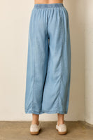 Polagram Solid Color Lyocell Pants in Denim