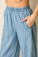 Polagram Solid Color Lyocell Pants in Denim