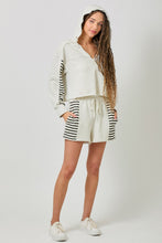 Load image into Gallery viewer, Mystree Cropped Dolman Sleeve Terry Hoodie Top in Oatmeal (TOP ONLY)
