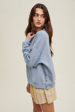 Load image into Gallery viewer, Wishlist OVERSIZED Knit Top with Side Snaps in Cloud
