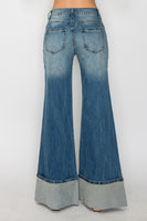 Wisteria Lane Mid Rise Full Length Cuffed Denim Jeans in Medium