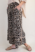 Load image into Gallery viewer, Easel Leopard Print Terry Knit Pants in Mushroom

